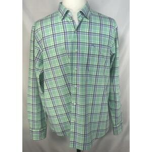 Tommy Bahama Newport Coast Plaid Button Up Shirt Green Men L